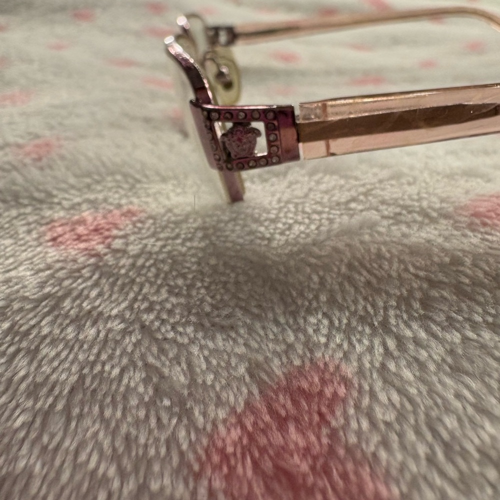 Vintage Versace Pink Rectangular Reading Glasses - image 3